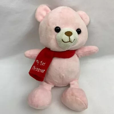 My 1st Christmas Pink Teddy Bear - Soft Plush - Distributed By Walmart Inc • $8.99