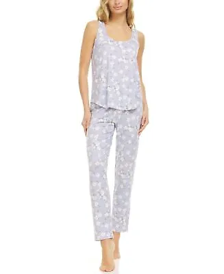 Flora By Flora Nikrooz Womens Lace-Trim Tank Top Pajama Set Blue Size Medium • $52.20