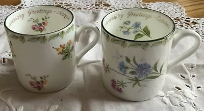 Coalport Anniversary Greetings Coffee Cups August October • £7.50