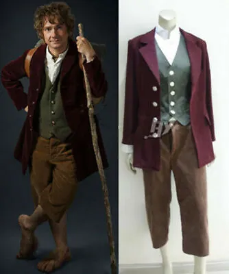 New！ The Hobbit The Lord Of The Rings Bilbo Baggins Cosplay Costume Clothing • £49.68