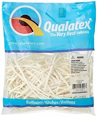 Qualatex 160Q White Balloons Tying Balloons (100ct) • $14.99