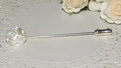 S/P Cravat/Stick/Hat Pin & 12mm Acrylic Pearl.Wedding.Accessories-Ladies-Mens • £2.95