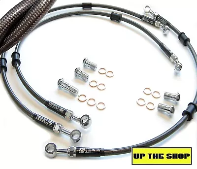 YAMAHA TZ750F 1979  VENHILL F&R S/steel Braided Brake Line Hose Set • $181.97