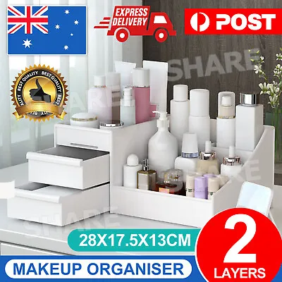 $14.85 • Buy Makeup Storage Box Cosmetic Organiser Drawer Case Cabinet Jewelry Holder Gift AU