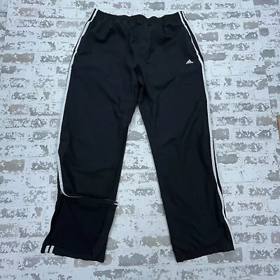 Adidas Pants Men XL Black White Windbreaker Joggers Track Suit Warm Ups Y2K VTG • $24.91