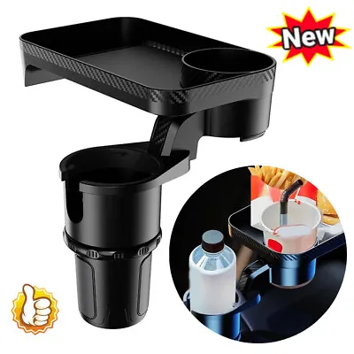 $22.10 • Buy Car Cup Holder W/ Attachable Tray 360° Swivel Food Eating Tray Table Expander