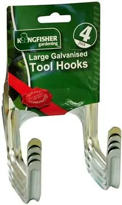 1 X Galvanised Tool Hooks Set Garden Storage Accessories Wall Hanger Shed Tidy • £6.99
