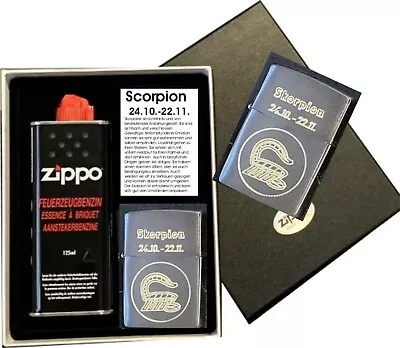 Zippo Scorpion Zodiac Sign + Request Engraving With / Without Gift Set • £32.50