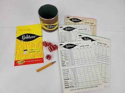 1961 Yahtzee Game Replacement Parts 1961 Shaker Cup Dice Scoresheets Directions • $8