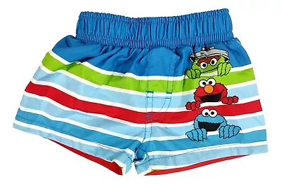 Baby 6-9 Months Sesame Street Swim Trunks Elmo Cookie Monster Oscar Swimwear • $14.86