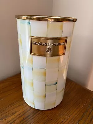 MacKenzie Childs Parchment Check Enamel Utensil Holder NEW! • $99