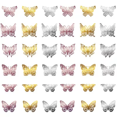 3D Butterfly Stickers Hollow Butterflies Decals Wall Art Gold/Silver/Rosegold • $5.73