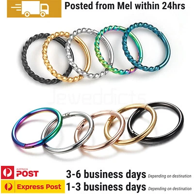 $8.99 • Buy 1 Pair Hinged Rings Sleeper Surgical Steel Hoop Clickers Earrings Body Piercing