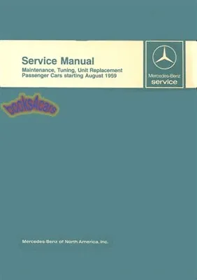 Mercedes Shop Manual Service Repair Workshop Book 250 220 300 230 190 200 Sl Se • $189.95