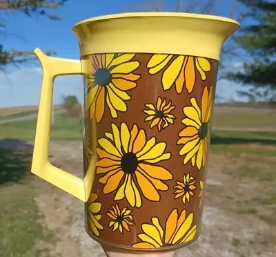 VTG Mid Century Modern Sunflower Pitcher West Bend Thermo Serve Retro USA 9  • $25