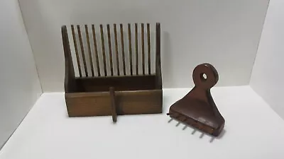 Vintage Decorative Handmade Wooden Berry/Seed Picker Harvest Rake + Pick Comb • $25