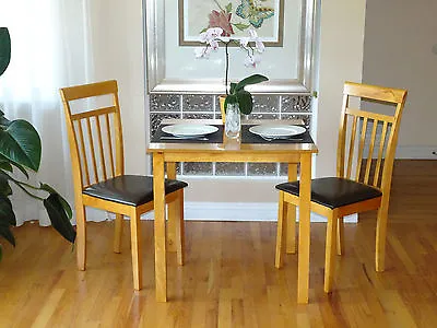 3 Pcs Dining Kitchen Set Square Table And 2 Warm Chairs In Maple Finish • $390