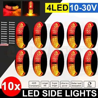 $16.85 • Buy 10x LED Clearance Lights Amber Red Side Marker Lamp Car Truck Trailer Caravan AU