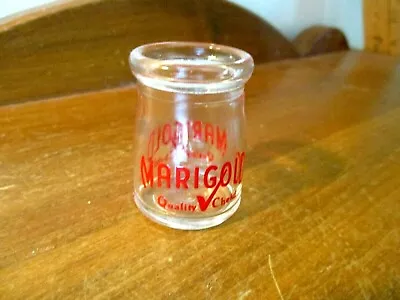Vintage 1950 Red Lettering Marigold Dairy Single Glass Creamer Rochester Mn • $8.50