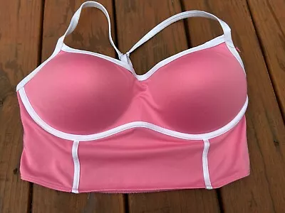 Victorias Secret PINK Active Ultimate Push-Up Corset Sports Bra Pink Large DD • $25.95