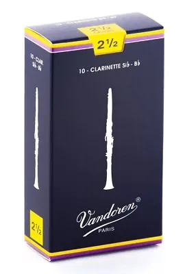 Vandoren CR1025 Traditional BB Clarinet Reeds (3 Strength) - Box Of 10 • $20