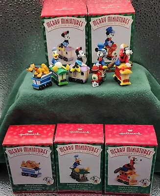 Hallmark Merry Miniatures Mickey Mouse Express Set 1998 Vtg Disney Train Figures • $19.75