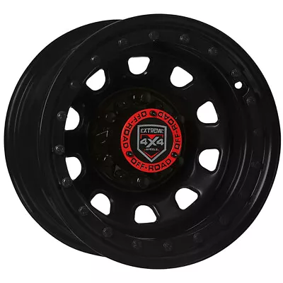 Extreme 4x4 Steel Wheel 15X10 6/139.7 44N Black D-locker 110.1 Black Bolts + Cap • $181.77