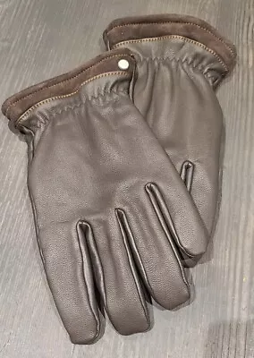 Ugg Men's Captain Leather Gloves Faux-Fur Lined Brown Sz Medium • $39