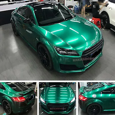 50FT X 5FT Car Wrap Emerald Stretch Pearl Glossy Satin Chrome Vinyl Sticker US • $325.73