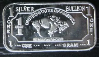 $3.53 • Buy Buffalo - 1 GRAM GR G .999 Fine Pure Solid Silver Bullion Bar