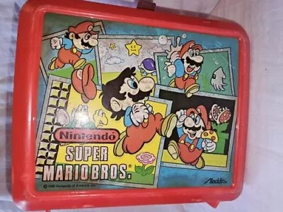 Vintage 1988 Aladdin Nintendo Red Super Mario Brothers Lunchbox • $23