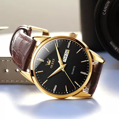£10.76 • Buy Mens Luxury Leather Wrist Watch Waterproof Date Analogue Quartz Wrist Watches