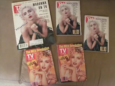 Lot Of Five 1991 MADONNA TV GUIDES In Multiples & Both Sizes Digest And Magazine • $29.99