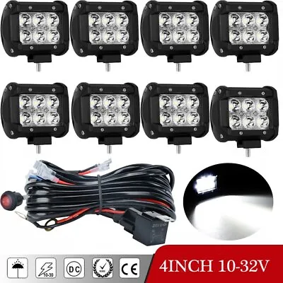 8x4Inch LED Work Light Spotlight Off-road Driving Fog Lamp Truck Boat+Free Wire • $65.99