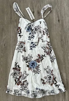 Minkpink Dress White Floral Tie Front XXS $89 • $18