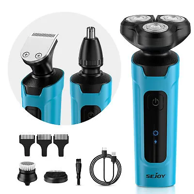 SEJOY Men's Electric Shaver Razor Beard Trimmer Cordless Nose Hair Grooming Kit • $19.49