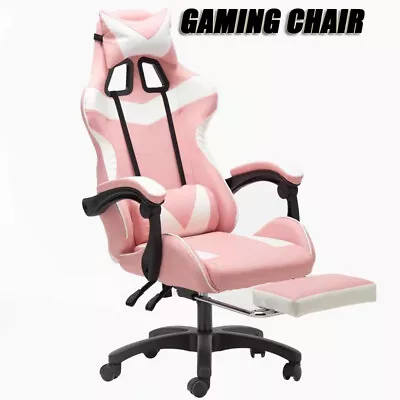 Deluxe Gaming Chair Office Computer Racing Pu Leather Chair Pink • $115