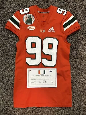 NCAA 2021 Miami Hurricanes Game Used Worn Issued Jersey Fanatics Exclusive Nice! • $299.99