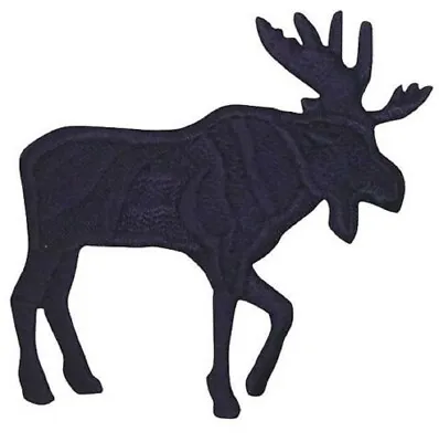 Moose Applique Patch - Black Facing Right 2.25  (Iron On) • $2.95