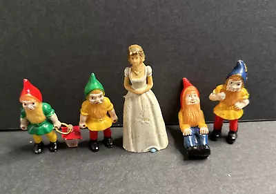 Vintage Lot Of Mini Garden Gnomes Elves Bride Figures Cake Toppers Decor • $7.99