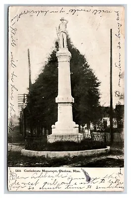 Confederate Monument Okolona Mississippi MS 1907 UDB Postcard U14 • $112.46