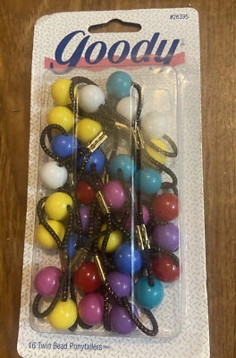 $24.90 • Buy Vtg Goody Twin Bead Ponytail Holders New Unopened Package 16 # 268395