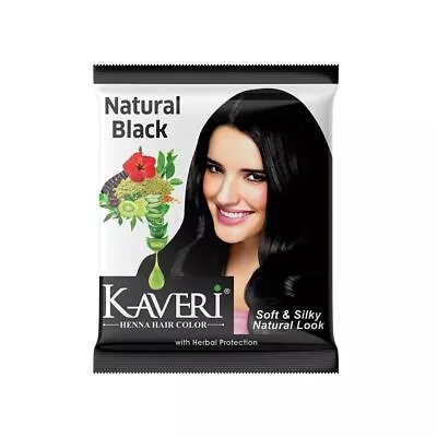 Kaveri Natural Black Henna Based Hair Color Dye For Men Women No Ammonia FS • £14.12