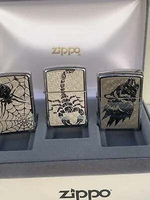 2010 Zippo Lighter Animal Set 3 Piece Zip New Mega Rare • £142.98
