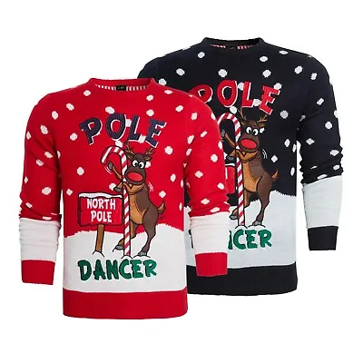 £14.99 • Buy Mens Christmas Jumper Funny Novelty Xmas Pullover Sweater Knitted Santa Reindeer