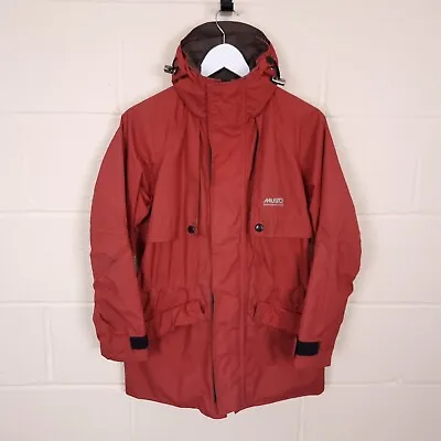 MUSTO Performance Vintage Jacket Mens XS Waterproof Hooded Rain Coat Red 90s • £23.74