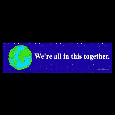 We're All In This Together BUMPER STICKER Or MAGNET Togetherness Hope Cooperate • $3.49