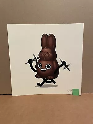 Mike Mitchell Throwing Crosses Chocolate Easter Bunny Food Dude 8x8 Mint OOP • $79.99