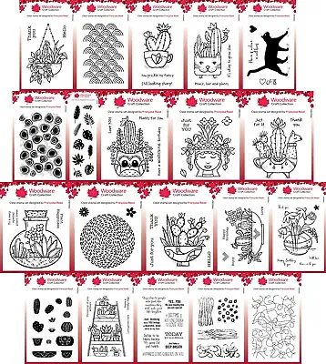 £5.25 • Buy Woodware Cute Cacti, Cats Clear Stamps - By Francoise Read - Creative Expression