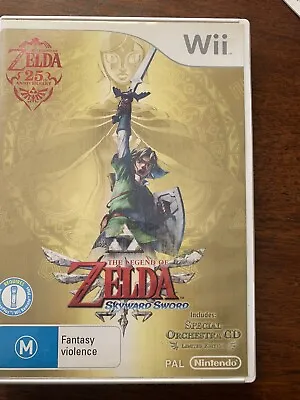 The Legend Of Zelda: Skyward Sword - 25th Anniversary Ed (Nintendo Wii 2011) • $30